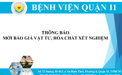 Thông báo mời báo giá vật tư, hóa chất xét nghiệm